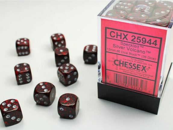 Chessex - 12mm D6 - Speckled Silver Volcano - CHX25944